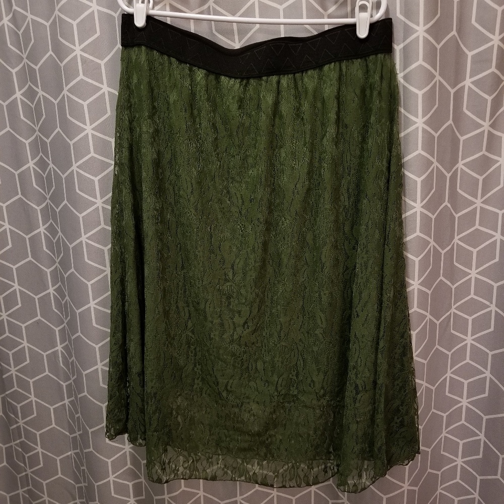 Mossy Green Lace Lola Skirt